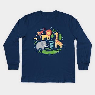 Jungle Animals Kids Long Sleeve T-Shirt